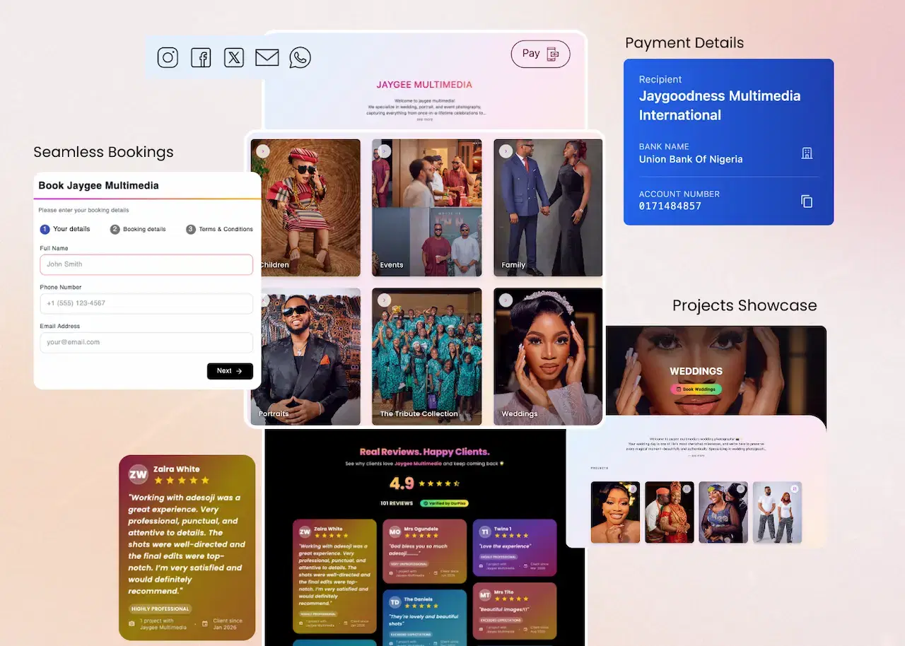 OurPixo premium creative website interface